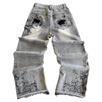 Grey Black Heart Denim