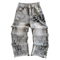 Grey Black Heart Denim